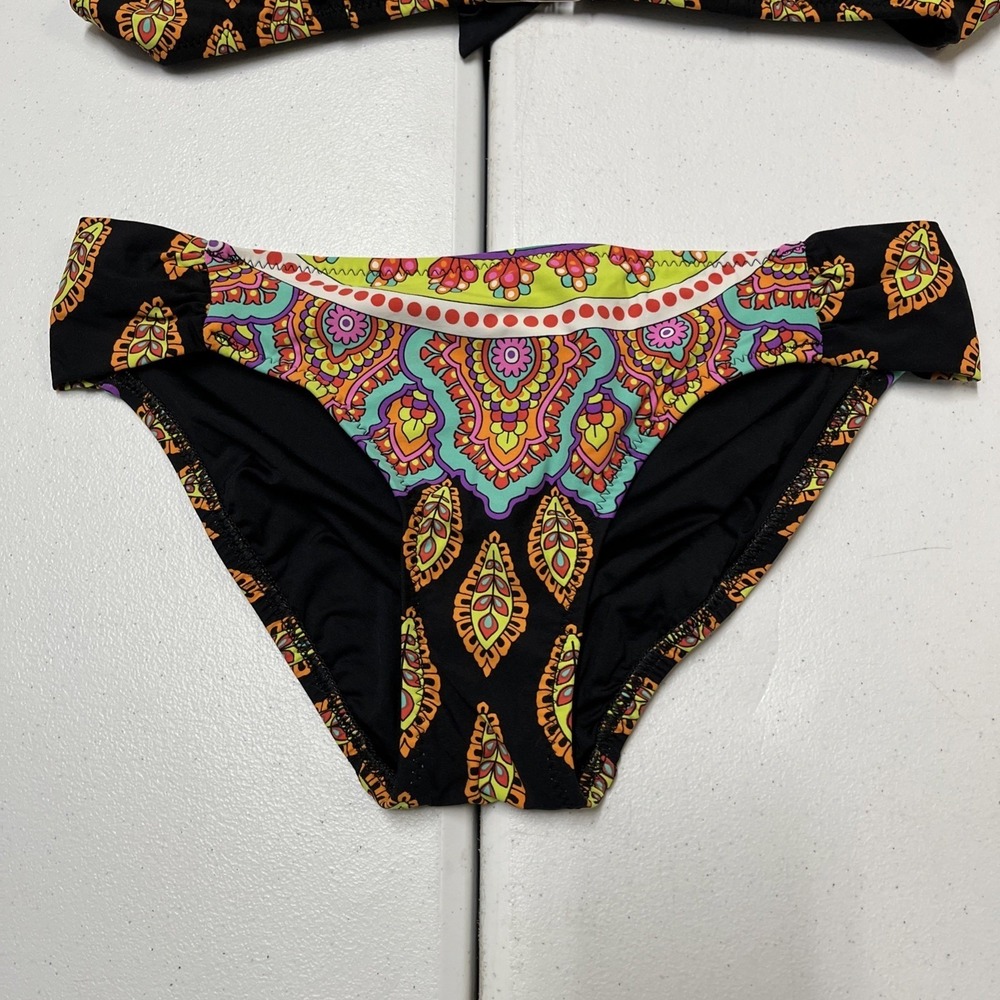 Trina Turk Bikini Vibrant Colorful Swimsuit Halter Tie Resort Beach Vacation - Picture 2 of 13